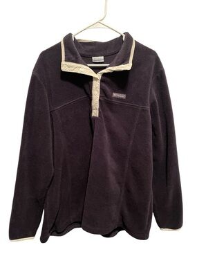 Columbia Black Fleece Pullover with Cream Trim Womens Size 2X